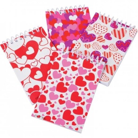 Ceo 2.25 x 3.5 in. Valentine Notebooks, 4 Assorted Designs CE2063354